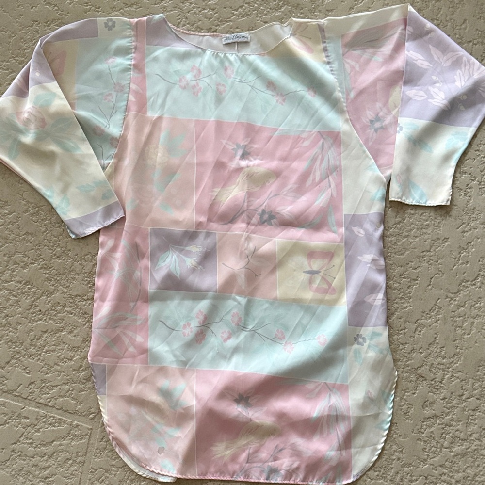 Miss Elaine Pastel Patchwork Pajama Night Shirt